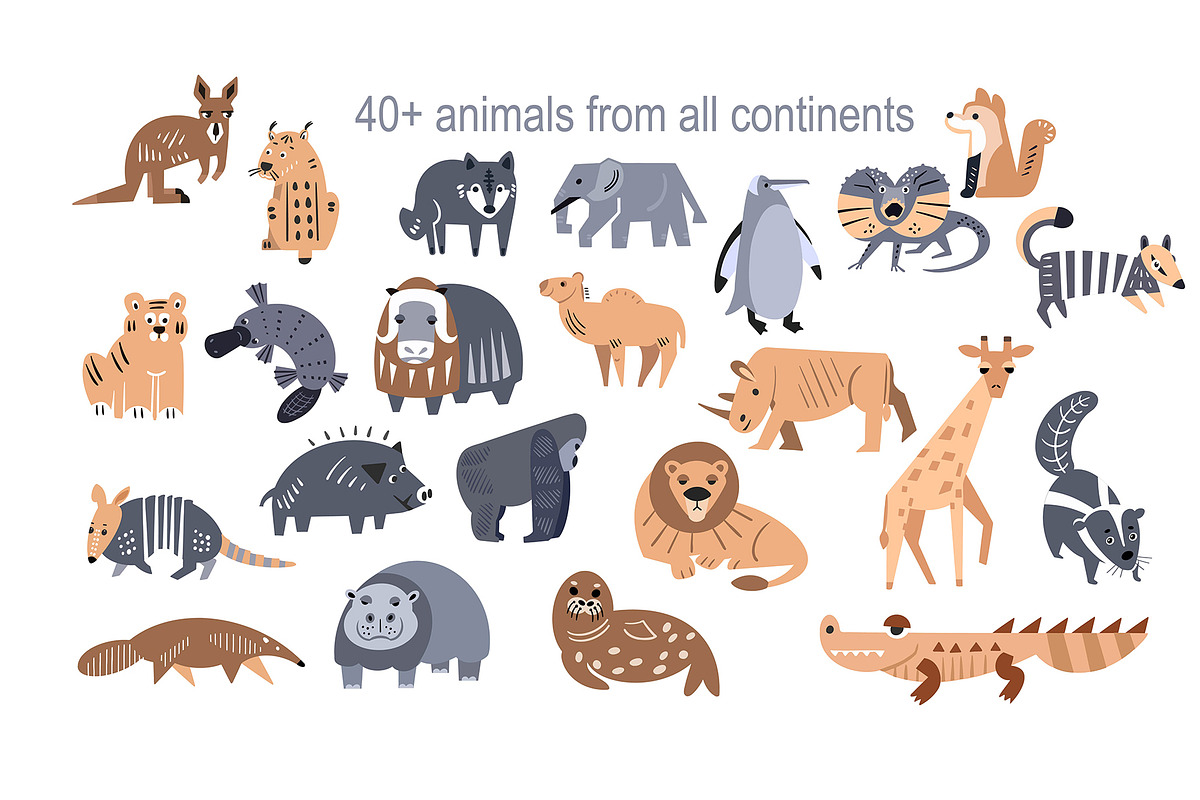 Sunny Animals: Map & Poster Creator, an Animal Illustration by ArtyCats (Photo 3 of 17)