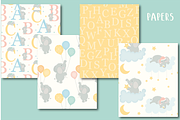 Baby Elephant paper, a Pattern Graphic by Poppymoondesign (Thumbnail 2 of 2)