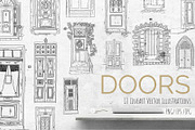 Doors. Vector set, an Object Illustration by iri-illustration (Thumbnail 1 of 9)