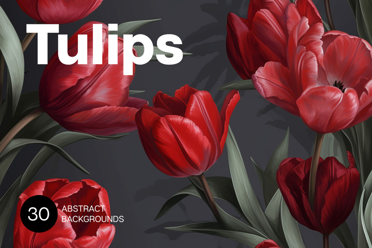 Tulips - 30 images, a Decorative Illustration by Handmadefont (Photo 1 of 9)