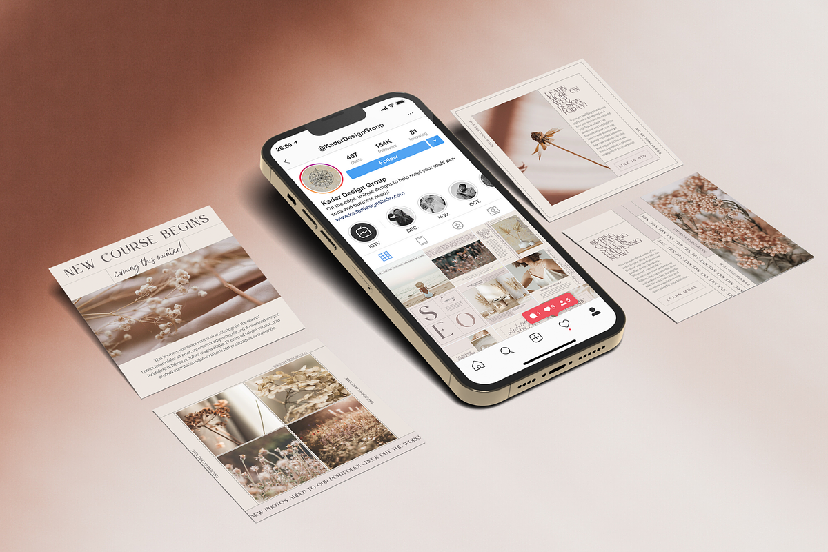 Modern Canva IG Feminine Template, a Social Media Template by ALunadoki Design (Photo 5 of 9)