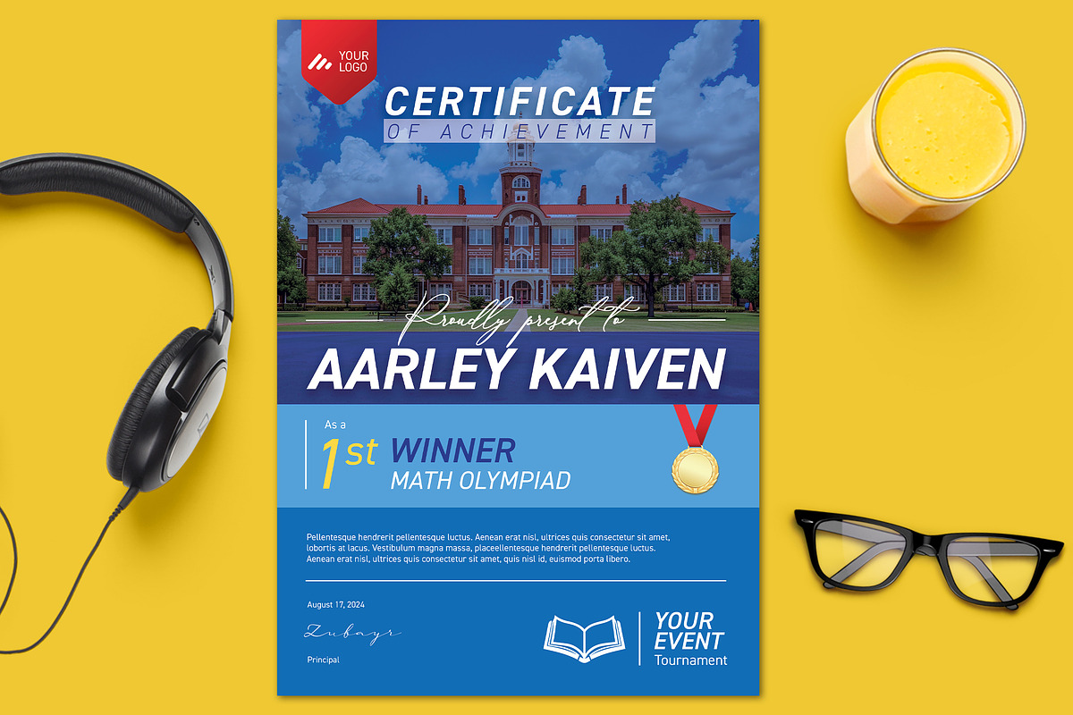 Simple Multipurpose Certificate, a Stationery Template by Aarley Kaiven