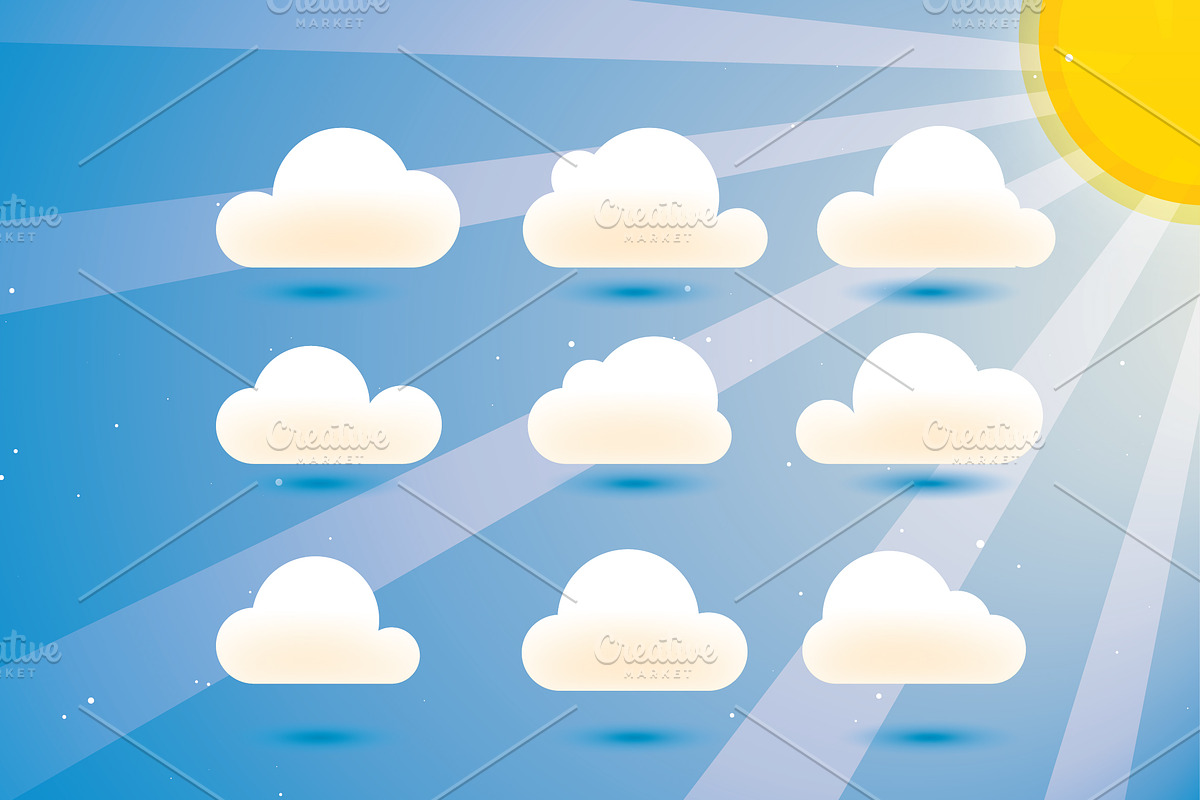 Clouds Vector Set preview 3