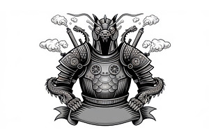 Intricate samurai armor design, an Illustration by tilialucida