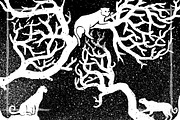 Leopard at night  | T-Shirt design, an Animal Illustration by Design by sebrodbrick (Thumbnail 2 of 2)