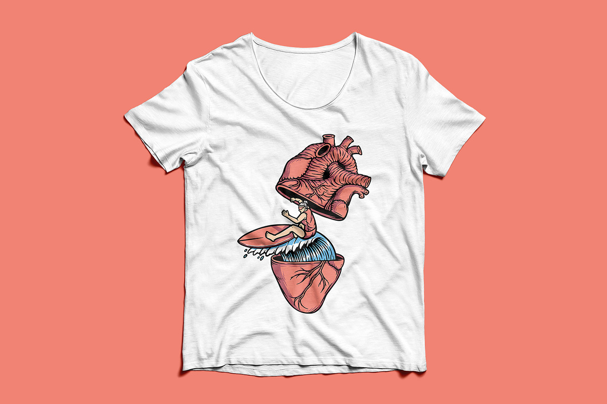 surf in the heart illustration, a Sport Illustration by gunaonedesign (Photo 4 of 4)