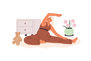 Pregnancy sport exercise, yoga set, a Person Illustration by PaperTrident (Thumbnail 11 of 12)
