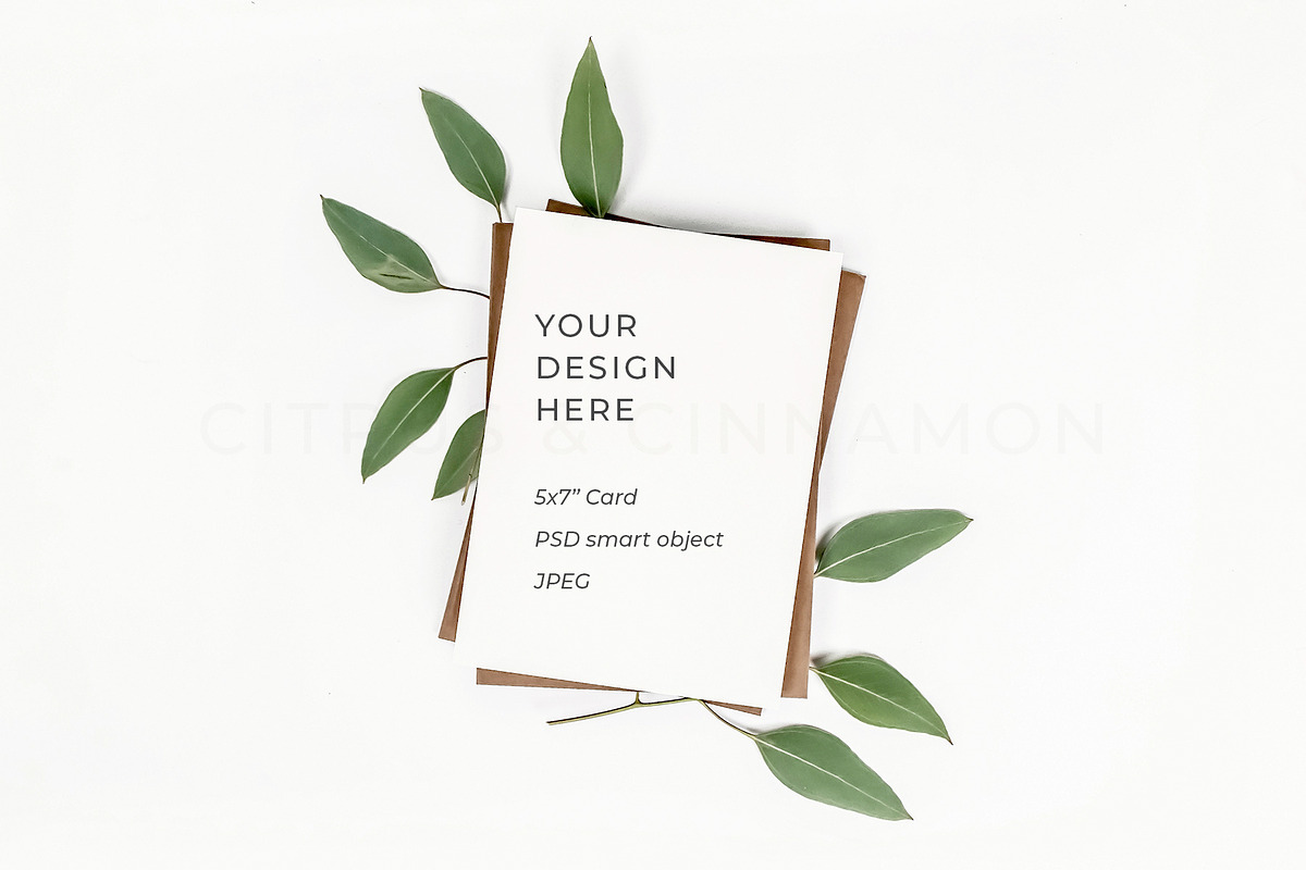 5x7 Card & Invitation Mockup 0436, a Print Template by Citrus and Cinnamon
