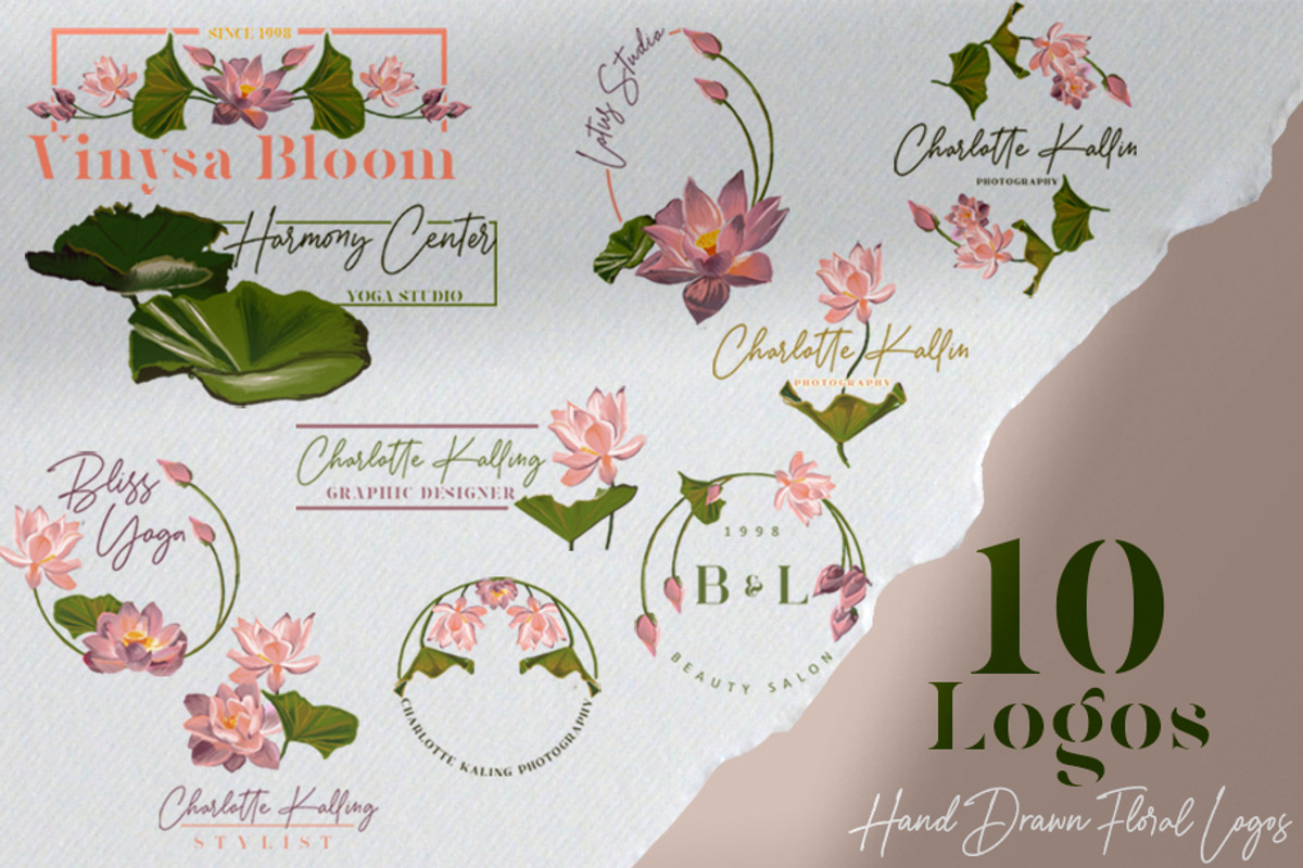 Lotus Logotype Collection Clip art, a Decorative Illustration by CpandoShop (Photo 2 of 5)