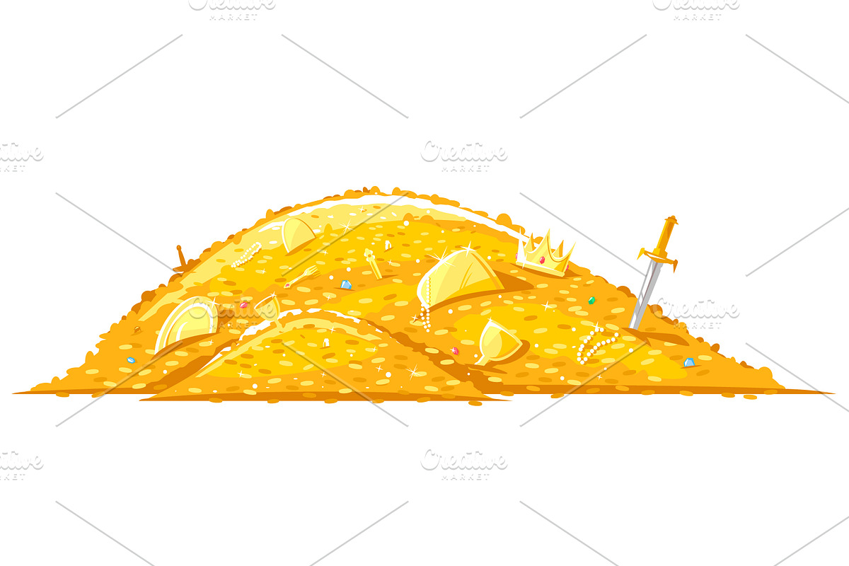 Pile of golden treasure, a Finance Illustration by Oceloti (Photo 2 of 2)