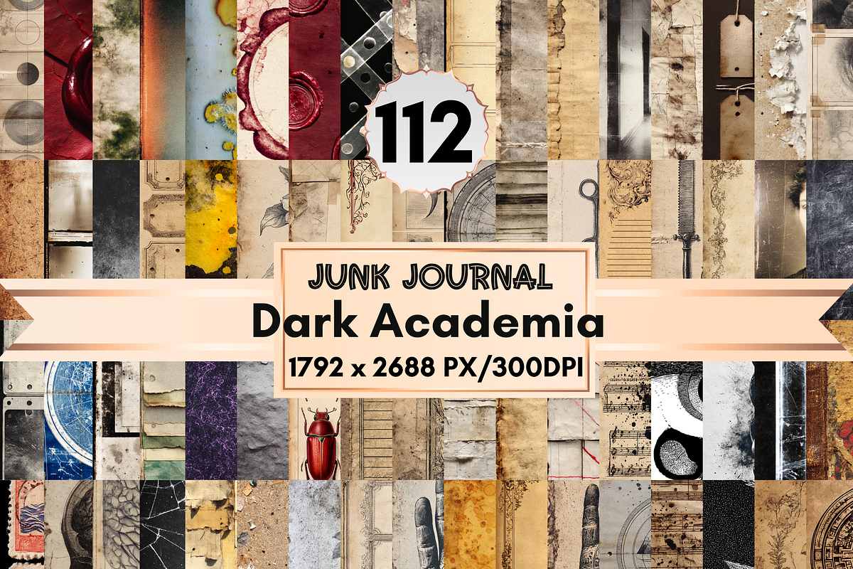Dark Academia Junk Journal Kit, a Brochure Template by LA Design (Photo 1 of 10)
