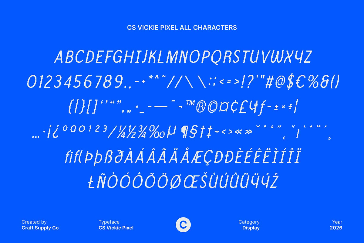 CS Vickie Pixel, a Sans Serif Font by Craft Supply Co. (Photo 8 of 8)