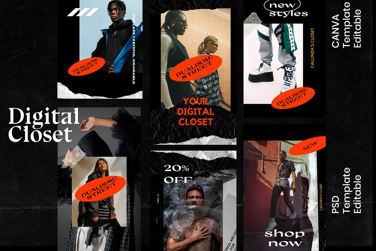 Digital Closet-PS & CANVA Instagram, a Social Media Template by Dirtytemp Studio (Photo 5 of 6)