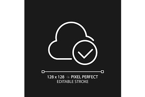Cloud with check mark pixel perfect, an Icon by IMG Visuals