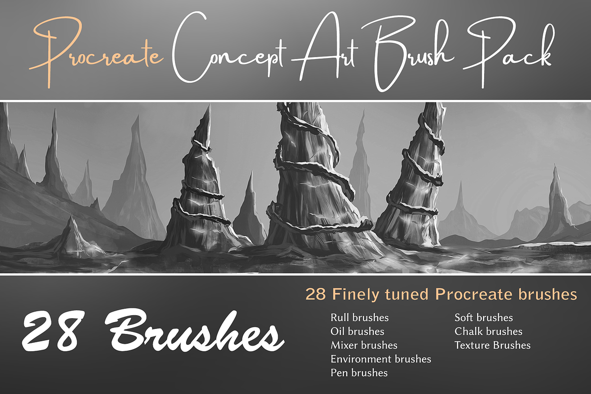 PROCREATE COMBO #1 - 108 Brushes preview 3