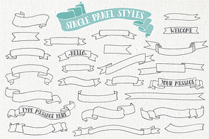 Hand Drawn Banners & Ribbons Bundle