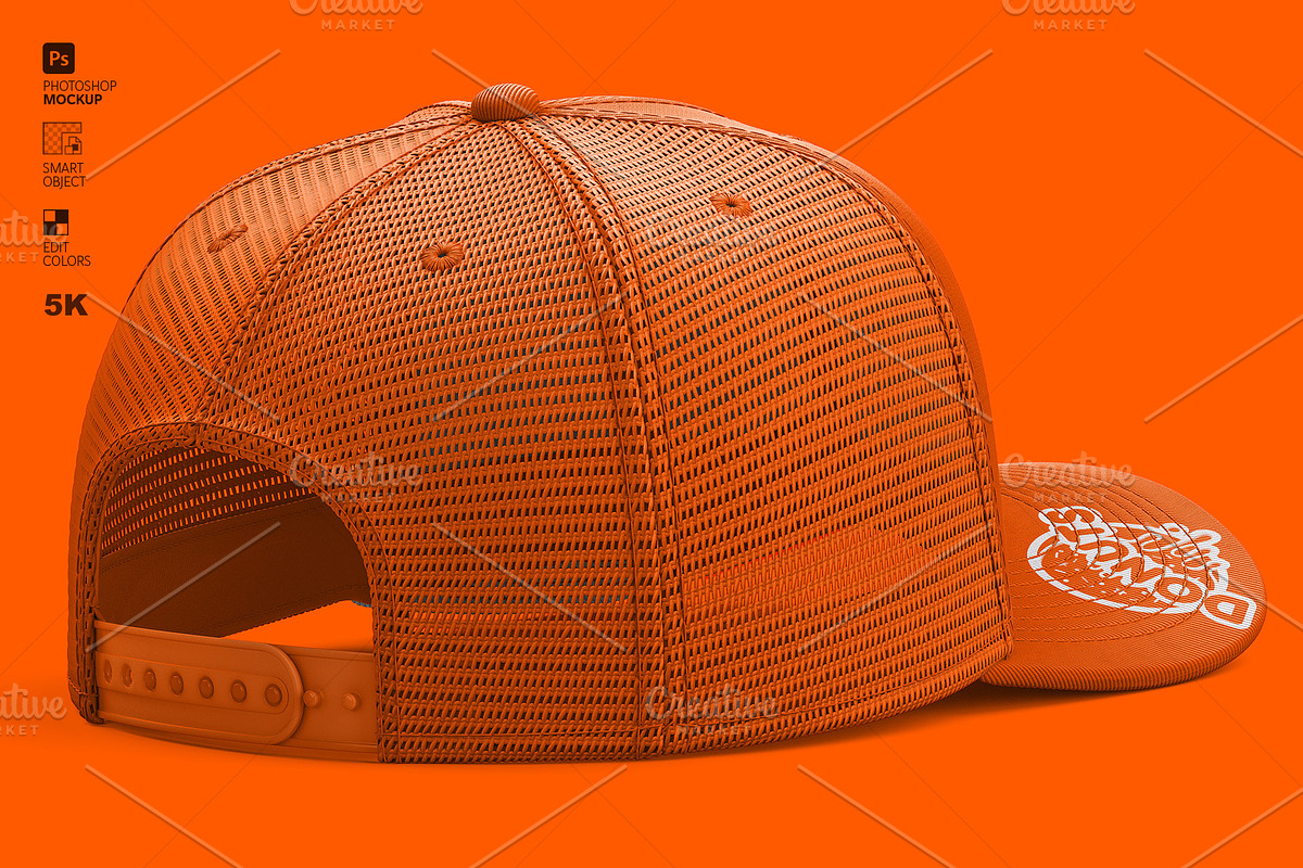 Trucker Hat Mockup – Back View PSD, a Hat Mockup by LESZ Design (Photo 8 of 10)