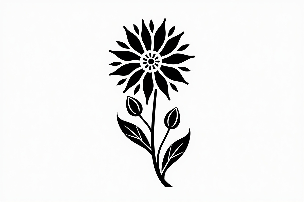 Modern Black Flower Design, an Illustration by jahid234 (Photo 6 of 21)