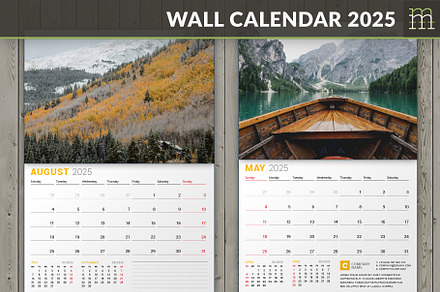Wall Calendar 2025 (WC027-25), a Stationery Template by mikhailmorosin