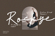 Rockye - Modern Script Typeface, a Script Font by Kincrev Studio (Thumbnail 1 of 8)