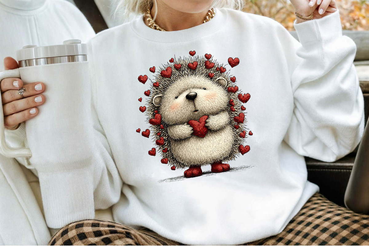 Funny Valentine Day Hedgehog Clipart, an Illustration by Sublimation Artist (Photo 4 of 6)