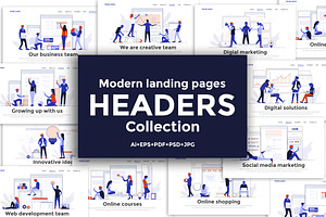 Flat Design Landing page templates