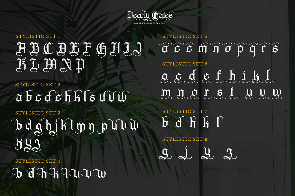 Pearly Gates - Blackletter Font, a Blackletter Font by Pixesia Studio (Photo 12 of 12)