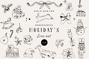 Christmas holiday doodle line art, a Decorative Illustration by Grace Noboa Illustrations (Thumbnail 1 of 10)