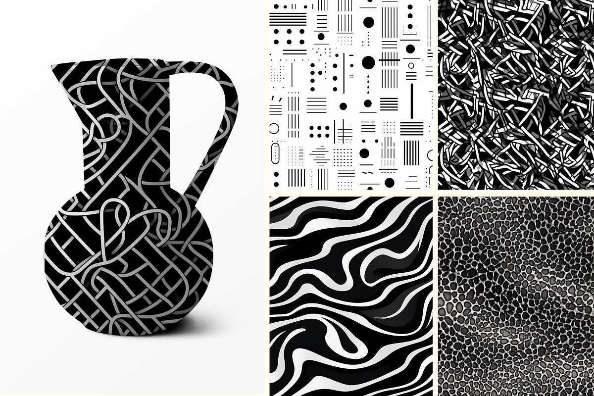 41 seamless black white mix pattern, a Pattern Graphic by ARTOZEN DIGITAL (Photo 2 of 14)