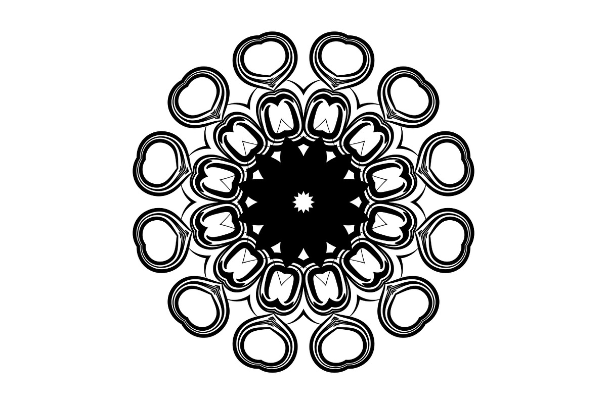 Black and White Mandala Patterns Set, a Decorative Illustration by NJ Himel (Photo 45 of 101)