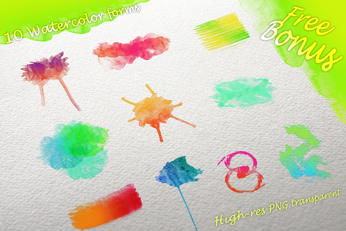 40 Watercolor Textures + Free bonus preview 5