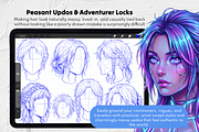 Fantasy Hair Stamp Procreate Brushes, a Brush Add-On by Selentaori Studio (Thumbnail 8 of 12)