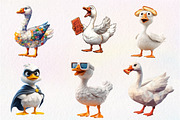 Blocky-Style Funny Goose PNG Bundle, an Illustration by CreationArt (Thumbnail 7 of 9)