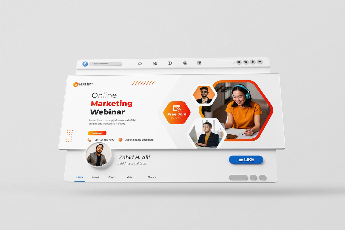 Facebook social media & website cover banner template design preview 3