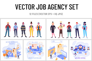 Vector Job Agency Set