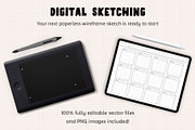 Wireframe Sketchsheet with Stencils, a Wireframe Template by Sargatal (Thumbnail 5 of 7)