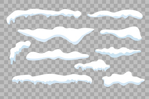 Set of Isolated snow caps Vector