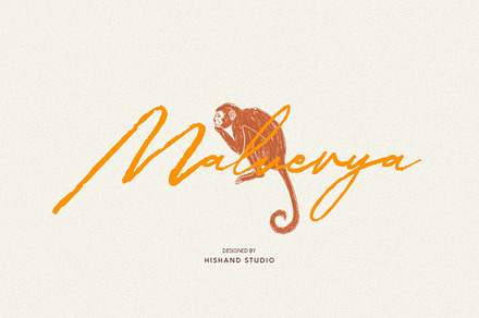Malverya Signature Brush Font, a Script Font by Hishand Studio