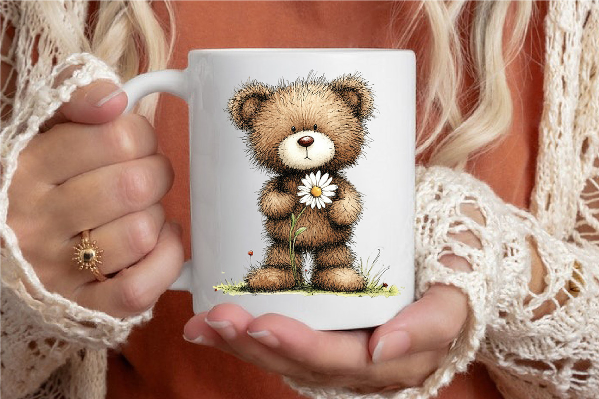 Watercolor Teddy Bear Clipart, an Illustration by designcity5 (Photo 5 of 5)