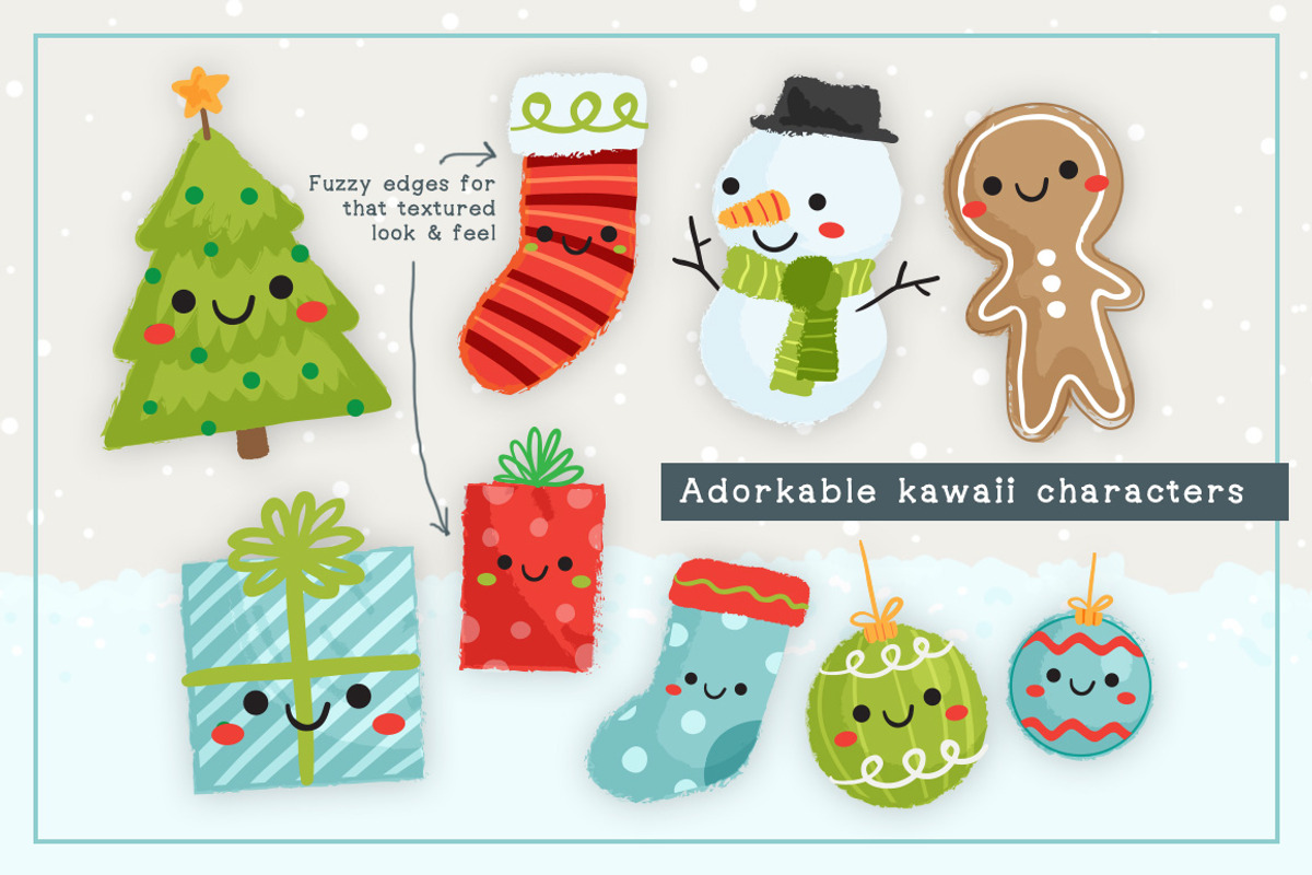 Christmas Cuties Illustration Pack, an Illustration by Quirky Queen Media (Photo 2 of 5)