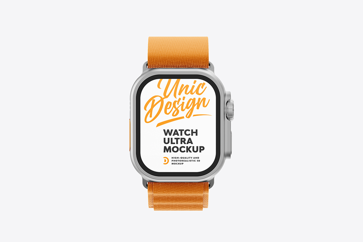 Watch Ultra Mockup, a Wearable Device Mockup by UnicDesign (Photo 3 of 7)