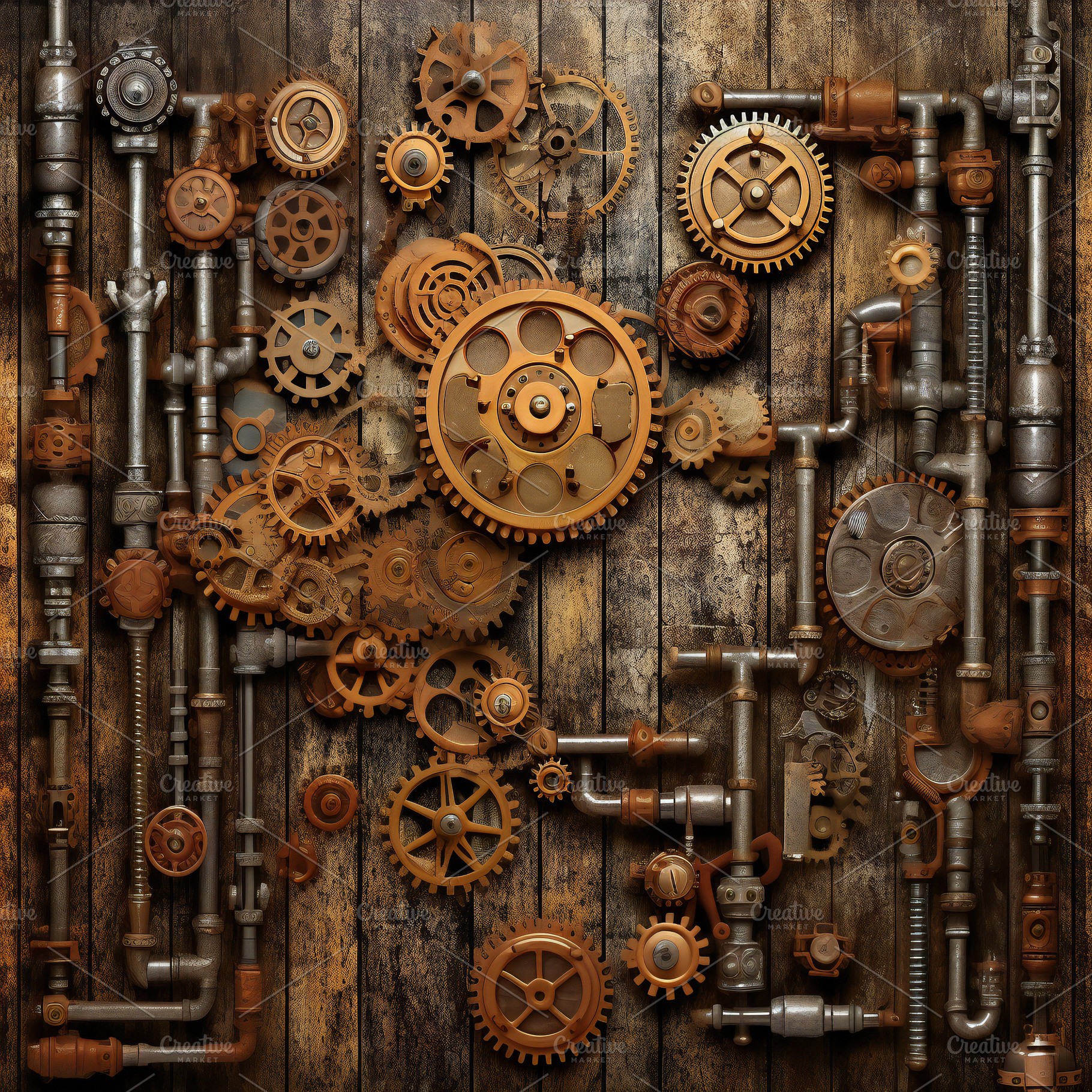 Old clock mechanism, retro clockwork, a Photo by Grafvision photography