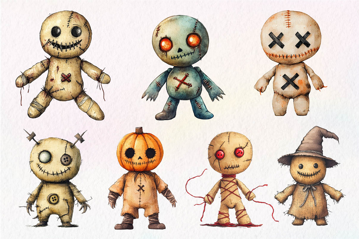 Halloween Voodoo Doll Clipart, an Illustration by Dream Creation (Photo 2 of 7)