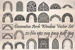 Decorative Arch Window Vector Set, a Decorative Illustration by Designer_Momina