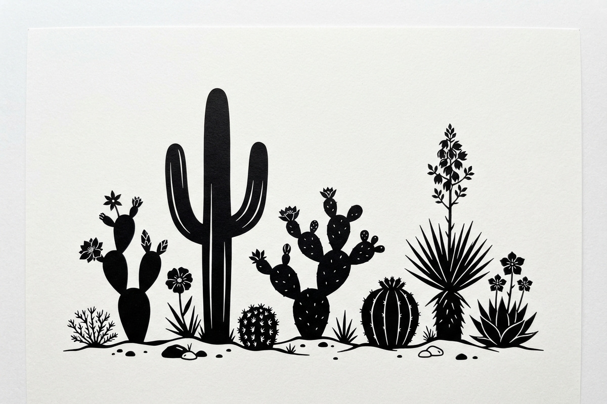 60 Desert Cactus Floral Silhouette, a Seasonal Illustration by Amazin_art (Photo 17 of 38)