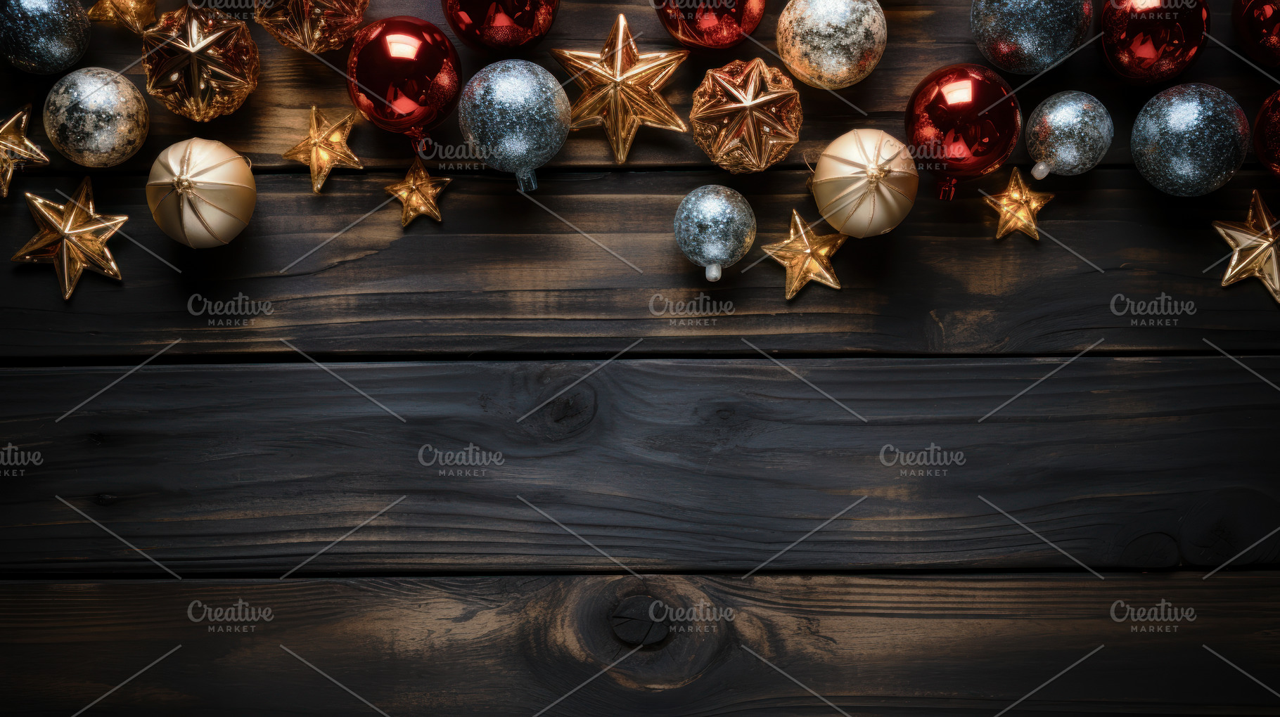 Christmas decoration with golden bal, a Background Photo by Perpis