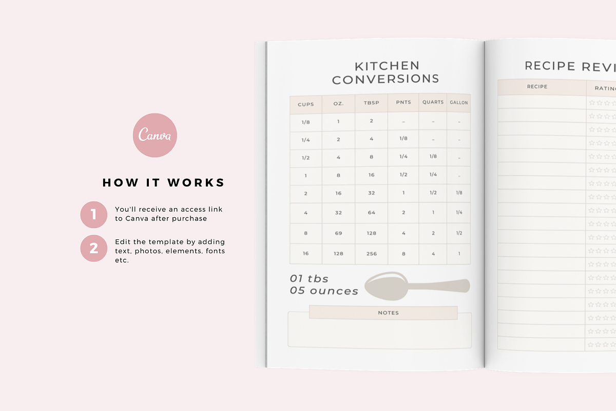 Recipe and Meal Planner Canva, a Magazine Template by The Blog Creative (Photo 4 of 7)