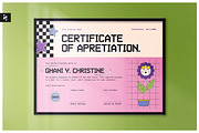 Certificate Pink Colorful Y2K Pixel, a Stationery Template by Neermana (Thumbnail 1 of 4)