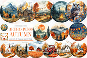 Retro 1930s Autumn Round Clipart, an Illustration by Designworld (Thumbnail 1 of 5)