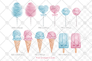Blush and Blue Sweets Clipart, a Food Illustration by greywalnutstudio (Thumbnail 2 of 3)